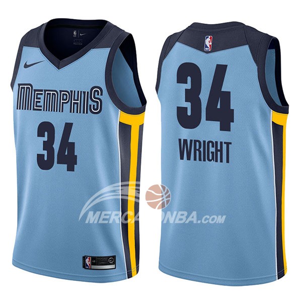 Maglia NBA Memphis Grizzlies Brandan Wright Statement 2017-18 Blu
